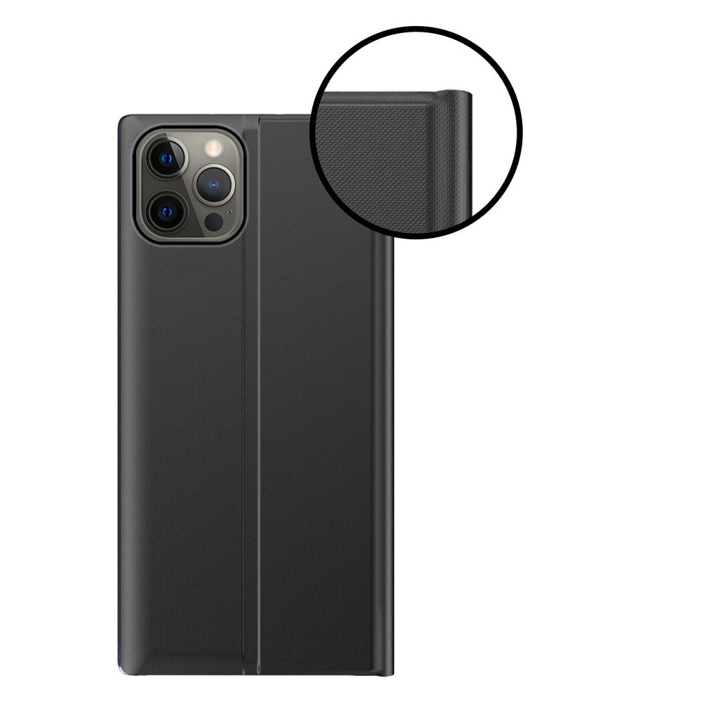 Sleep Case Bookcase Type Case med Smart Window til iPhone 13 Pro lyserød
