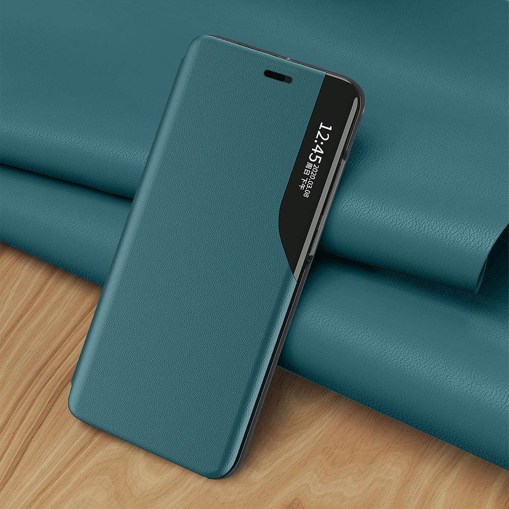Eco Leather View Case elegant bogreol type sag med kickstand til iPhone 13 Pro lilla