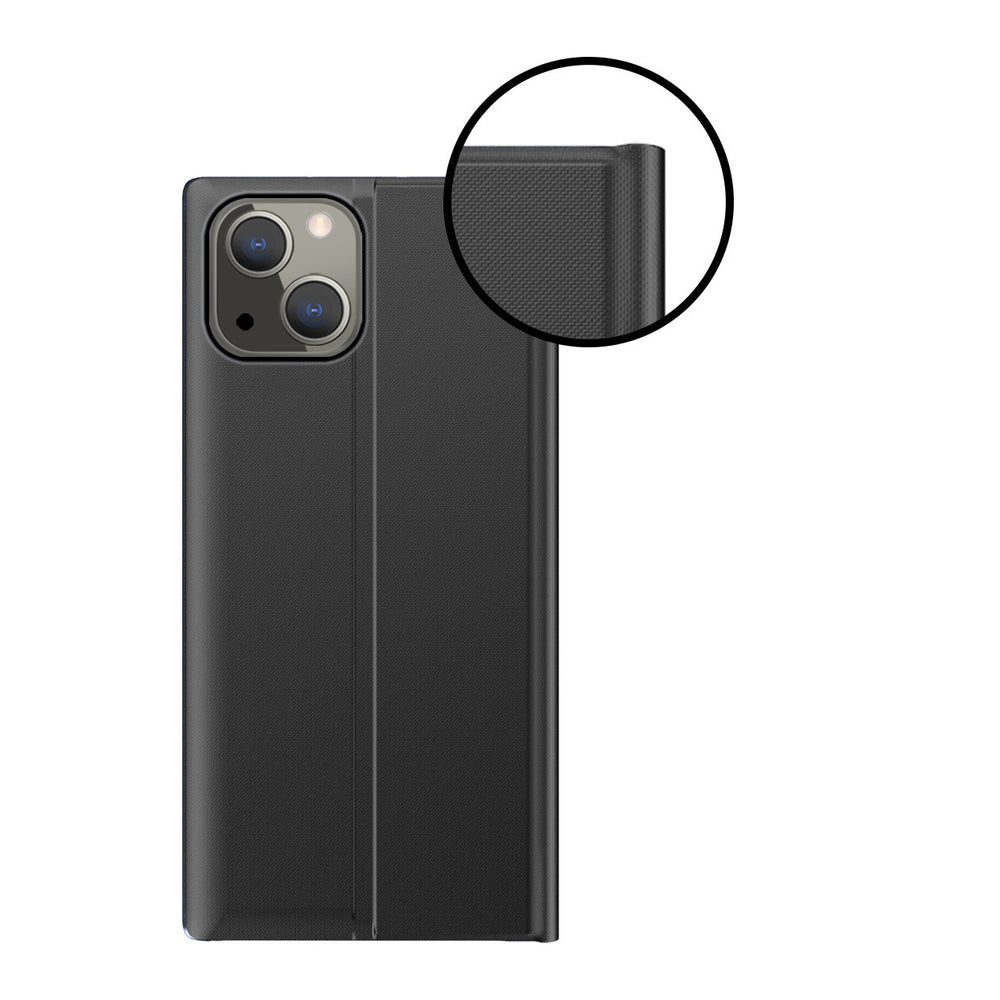 Sleep Case Bookcase Type Case med Smart Window til iPhone 13 mini lyserød