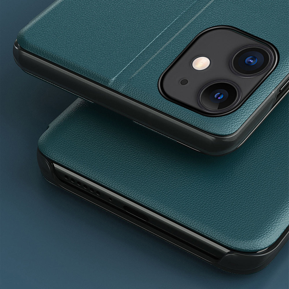 Eco læder View Case elegant bogreol type sag med kickstand til iPhone 13 mini lilla