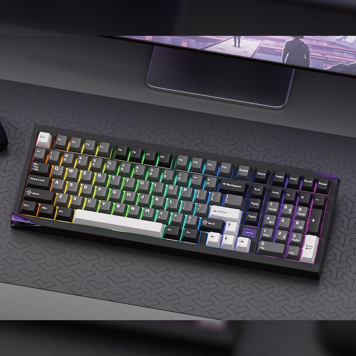 Akko Gem 02 VIA tastatur Spil USB + RF Wireless + Bluetooth QWERTY US engelsk Sort