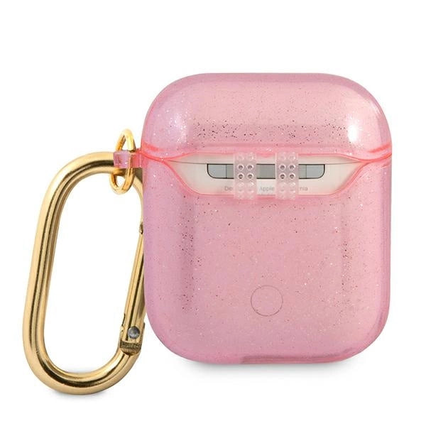 Guess GUA2UCG4GP AirPods cover pink/pink Glitter Collection