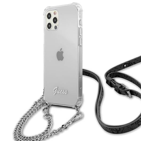 Guess GUHCP12LKC4GSSI iPhone 12 Pro Max 6.7" Transparent hardcase 4G Silver Chain