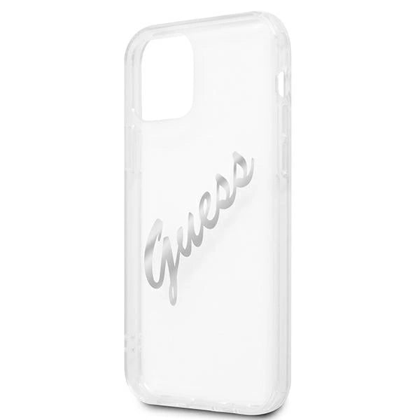 Guess GUHCP12LKTRSVSI iPhone 12 Pro Max 6.7" Gennemsigtig hardcase Vintage Script Silver