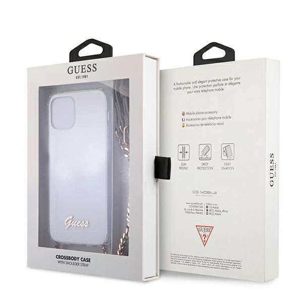 Guess GUHCP12MKC4GSGO iPhone 12/12 Pro 6.1" Transparent hard case 4G Gold Chain