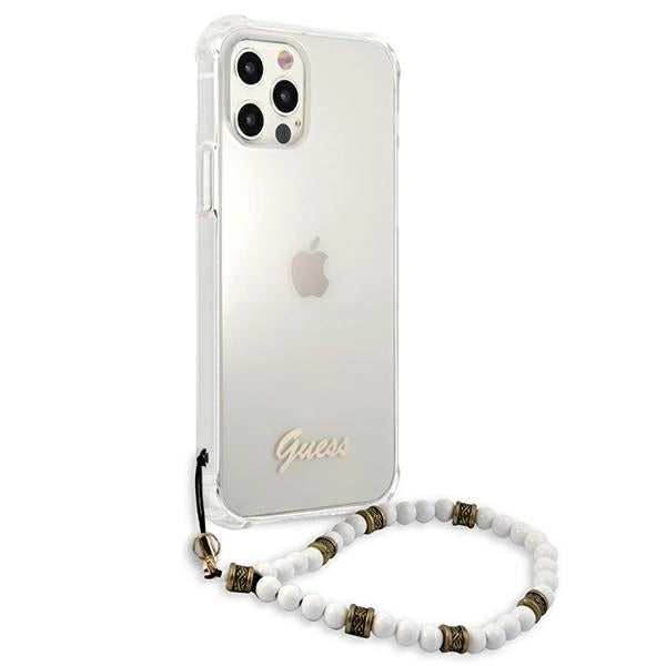 Guess GUHCP12MKPSWH iPhone 12/12 Pro 6.1" Transparent Hardcase White Pearl