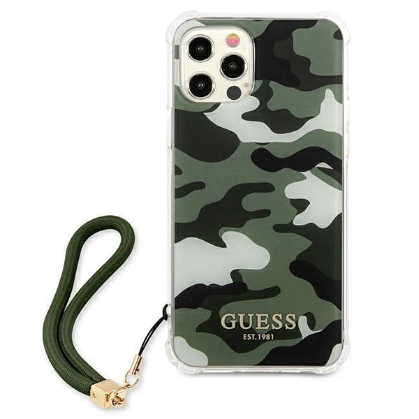 Guess GUHCP12MKSARKA iPhone 12/12 Pro 6.1" grøn/khaki hardcase Camo Collection