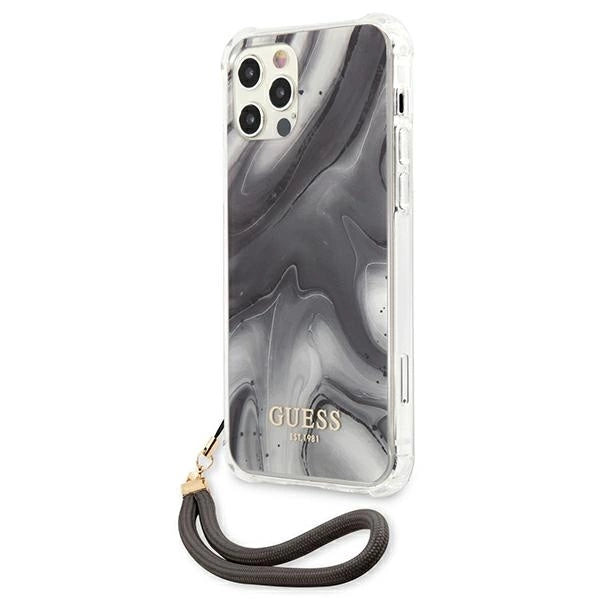 Guess Marble Collection iPhone 12 / iPhone 12 Pro Case - Grå