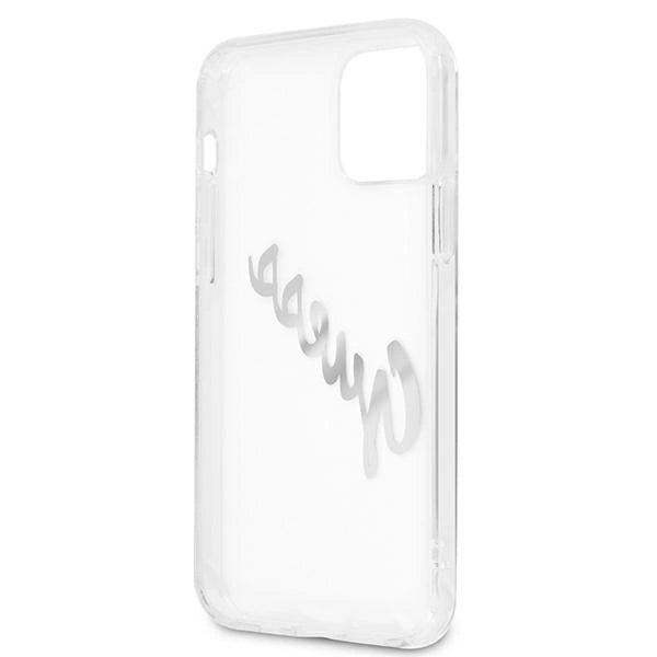 Guess GUHCP12MKTRSVSI iPhone 12/12 Pro 6.1" Gennemsigtig hardcase Vintage Script Silver