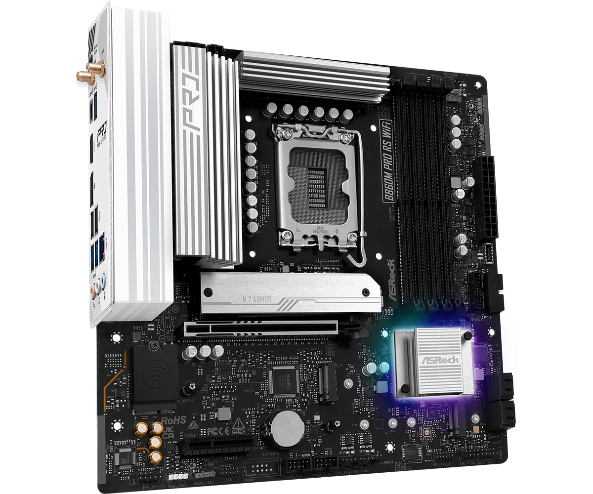 ASRock B860M Pro RS WiFi Micro ATX LGA1851 sokkel Intel B860