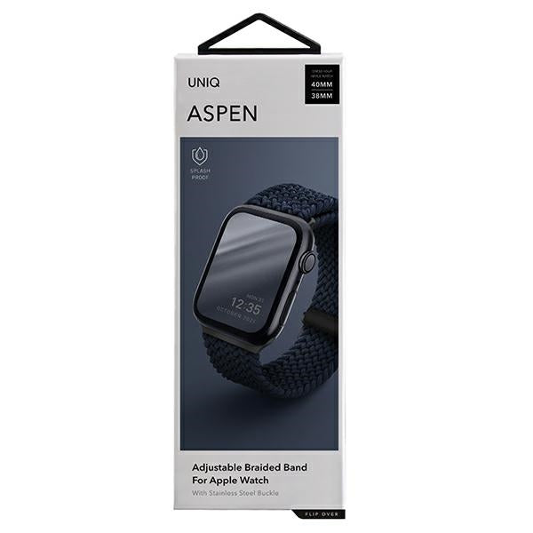 Uniq Aspen flettet rem til Apple Watch 1/2/3/4/5/6/7/8/SE/SE2 40/38/41 mm - Blå
