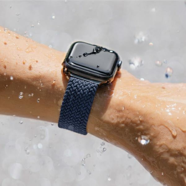 Uniq Aspen flettet rem til Apple Watch 1/2/3/4/5/6/7/8/SE/SE2 40/38/41 mm - Blå
