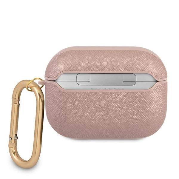 Guess GUAPSASMP AirPods Pro cover lyserød/rosa Saffiano Script Metal Collection