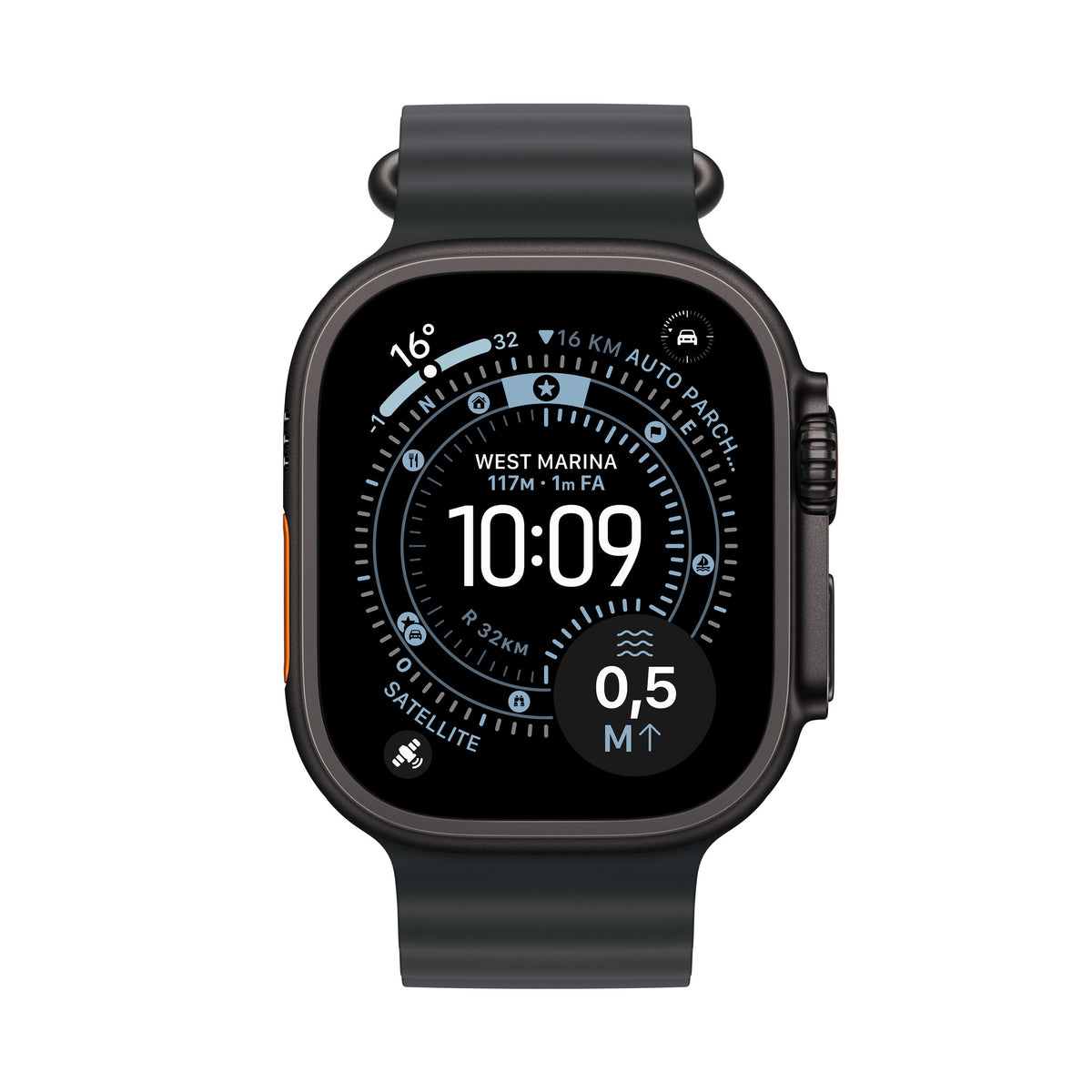 Apple Watch Ultra 3 OLED 49 mm Digital 422 x 514 pixel Berøringsskærm 5G Sort Wi-Fi GPS (satellit)