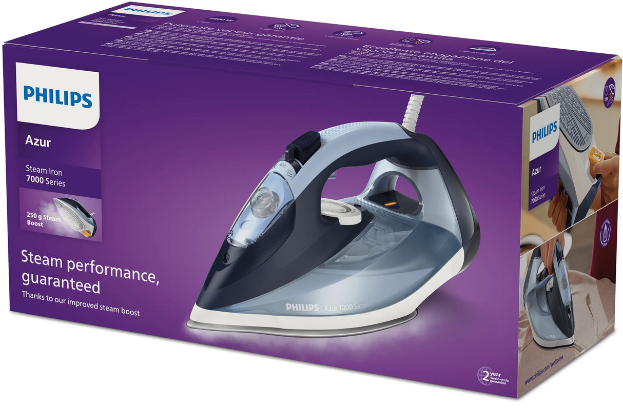 Philips 7000 series DST7020/20 HV dampstrygejern Louros/Cotton Blue