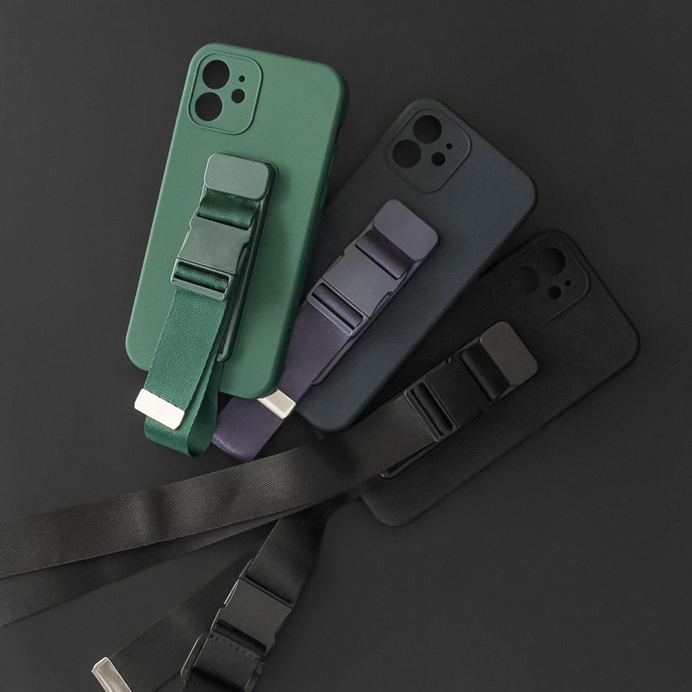 Rope case gel case med en lanyard kæde håndtaske lanyard Xiaomi Redmi 9 marineblå