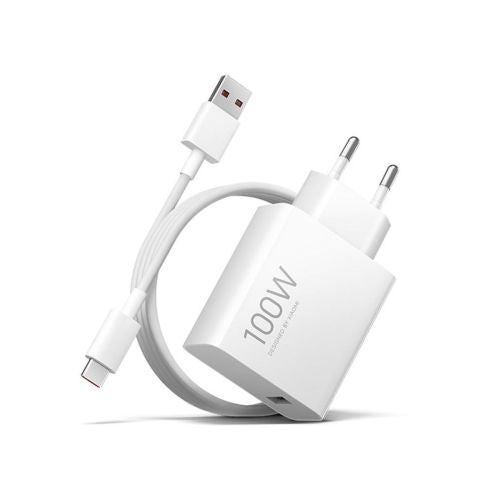 Xiaomi Mi Travel Charger Combo Set med USB-A til Type-C opladningskabel 1m, 100W Hvid EU BHR095VEU