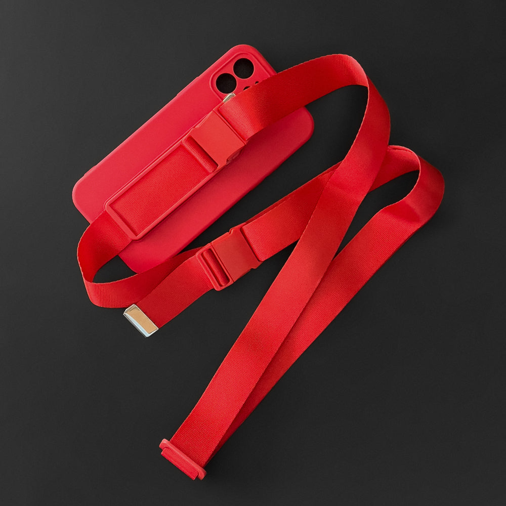 Rope case gel case med en lanyard kæde håndtaske lanyard Samsung Galaxy A12 marineblå