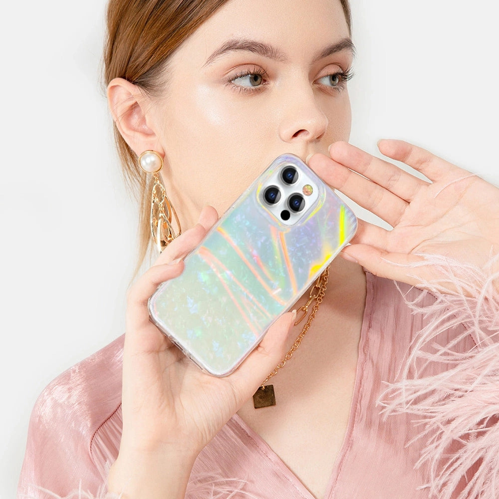 Kingxbar Shell Series luksuriøse elegante telefonfoder til iPhone 13 Pro perlemynte