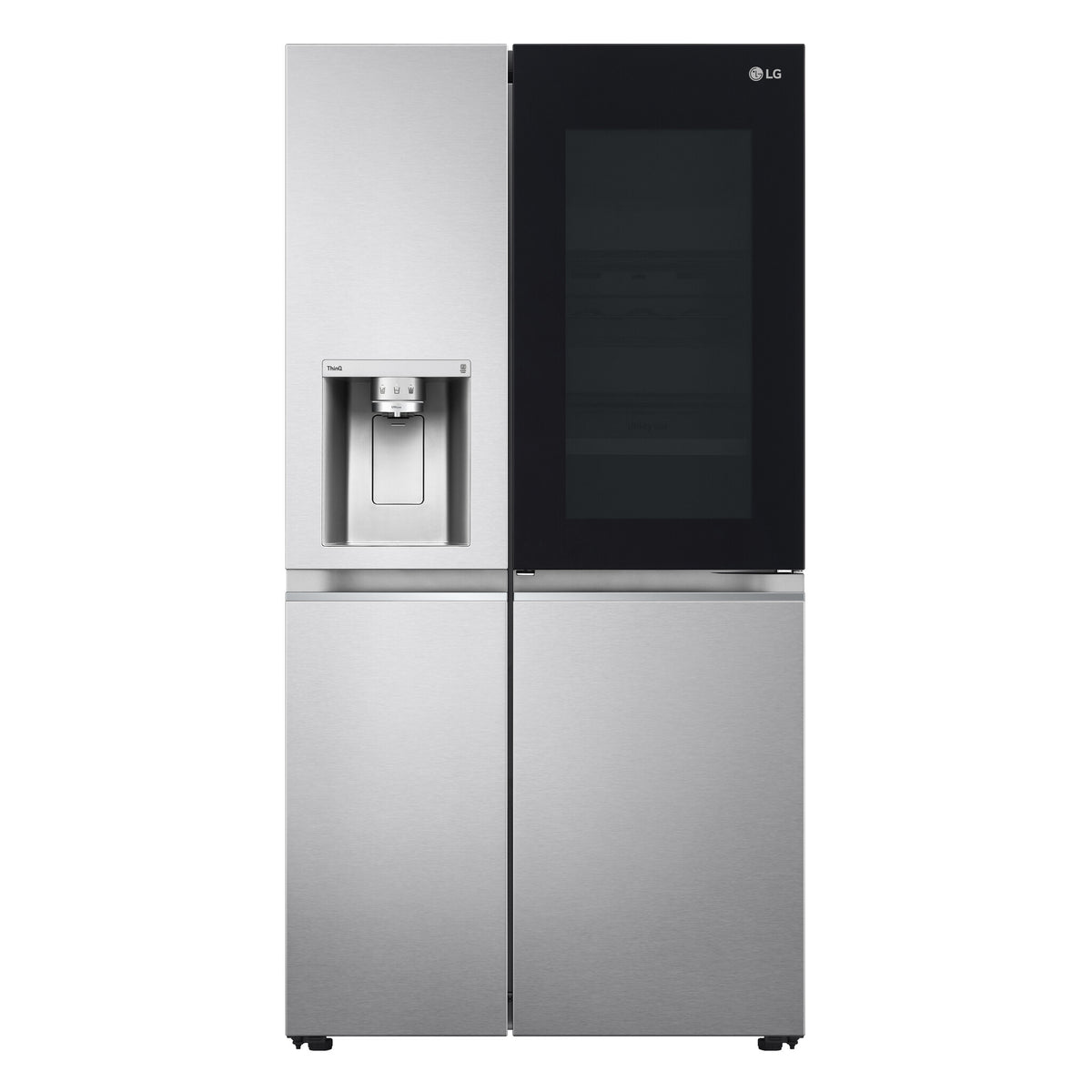 LG InstaView GSXV90BSAE side-by-side køle-fryseskab Fritstående 635 L Rustfrit stål