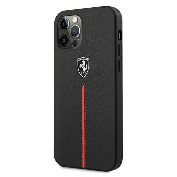 Ferrari FEOMSHCP12LBK iPhone 12 Pro Max sort/sort hardcase Off Track læder nylon stribe