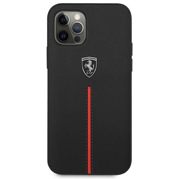 Ferrari FEOMSHCP12LBK iPhone 12 Pro Max sort/sort hardcase Off Track læder nylon stribe