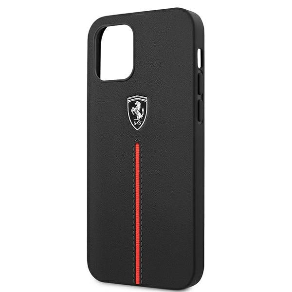 Ferrari FEOMSHCP12LBK iPhone 12 Pro Max sort/sort hardcase Off Track læder nylon stribe