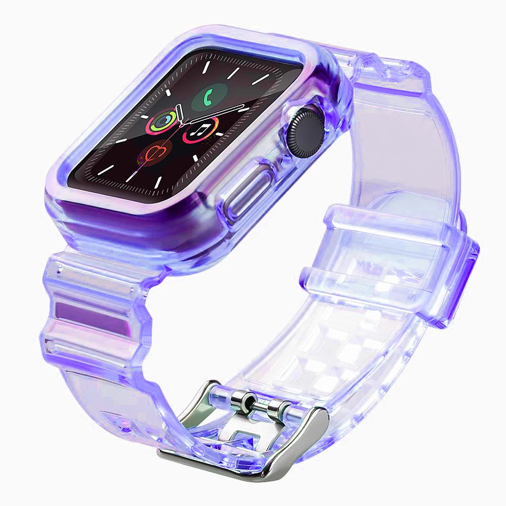 Silicone Band Strap Armbånd Case Strap Light Set til Apple Watch 40mm - Purple