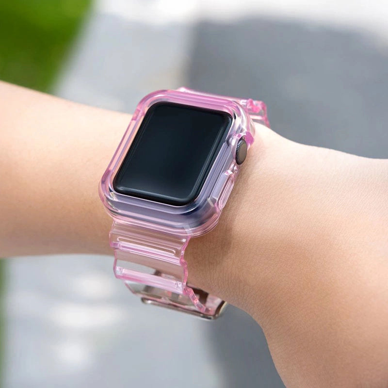 Silicone Band Strap Bracelet Case Strap Light Set for Apple Watch 38mm - Red