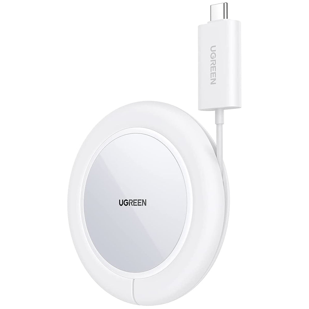 Ugreen CD245 40123 trådløs Qi / MagSafe oplader 15W med USB-C kabel - hvid