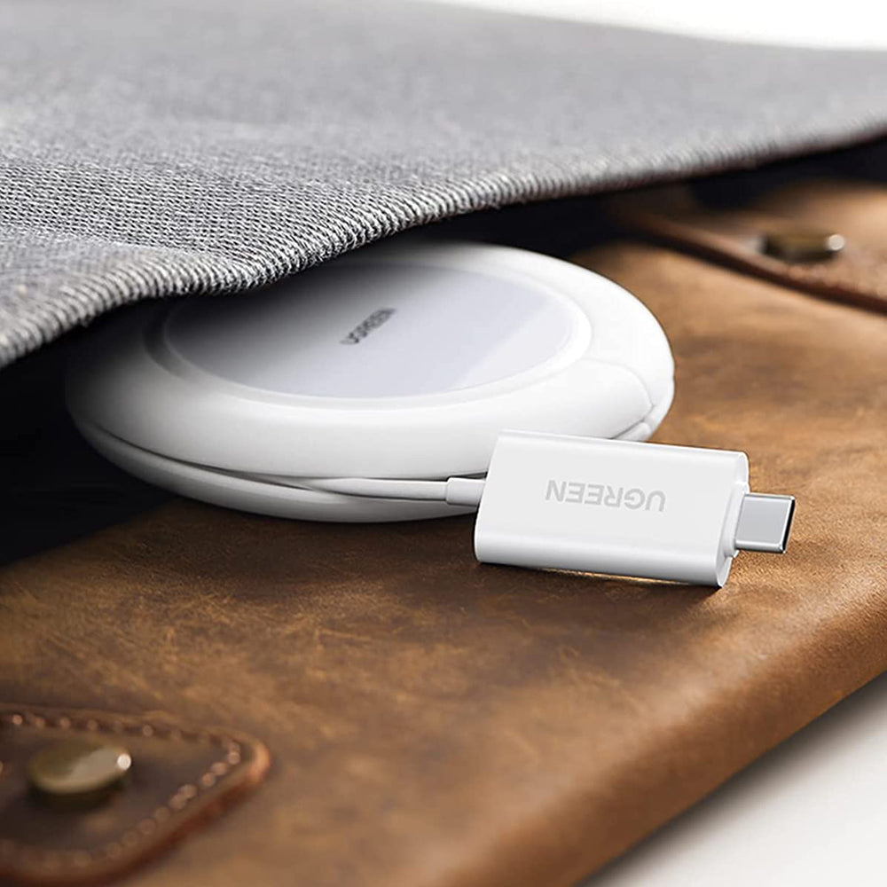 Ugreen CD245 40123 trådløs Qi / MagSafe oplader 15W med USB-C kabel - hvid