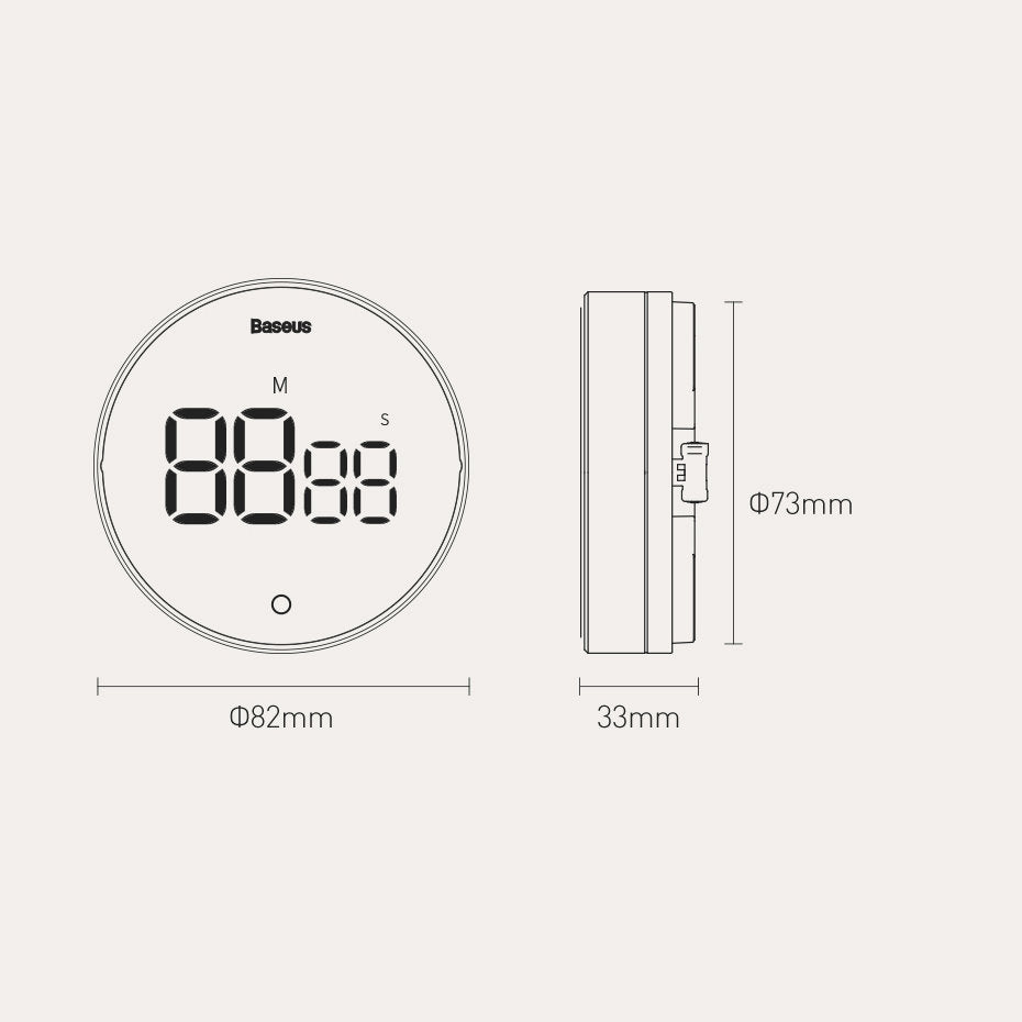 Baseus Heyo Pro rotary timer electronic timer gray (FMDS000013)
