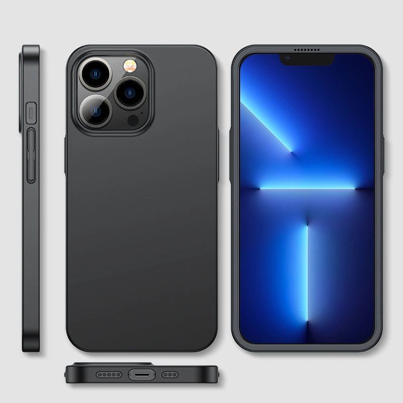 Joyroom 360 Full Case forside og bagside til iPhone 13 Pro Max + skærmbeskytter af hærdet glas sort (JR-BP928 sort)