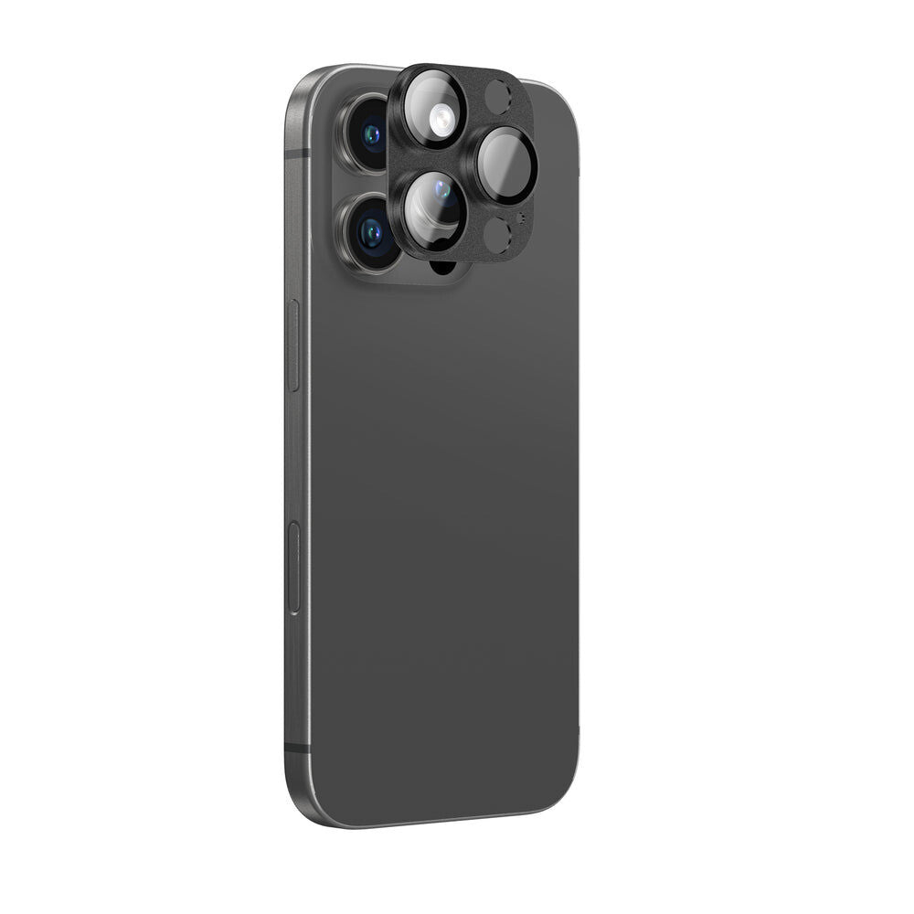 AmazingThing Hærdet Glaslinse i Flykvalitet til iPhone 16 Pro / 16 Pro Max - Sort