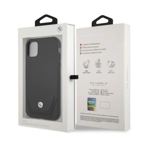BMW Leather Perforate Case for iPhone 11 / Xr - Black