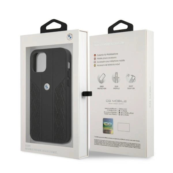 BMW Leather Curve Perforate Case for iPhone 12 / iPhone 12 Pro - Black