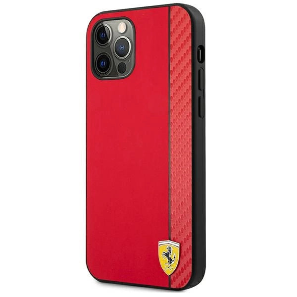 Ferrari FESAXHCP12LRE iPhone 12 Pro Max 6.7" rød/rød hardcase On Track Carbon Stripe