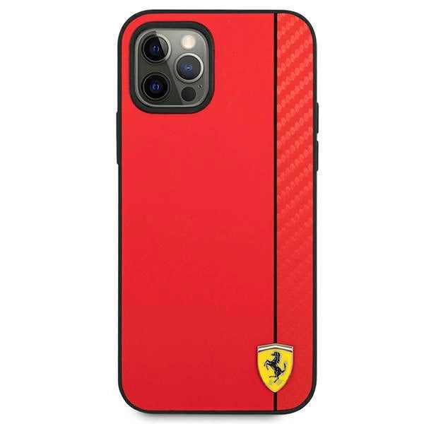 Ferrari FESAXHCP12LRE iPhone 12 Pro Max 6.7" rød/rød hardcase On Track Carbon Stripe