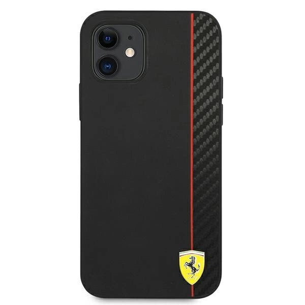 Ferrari FESAXHCP12SBK iPhone 12 mini 5.4" sort/sort hardcase On Track Carbon Stripe