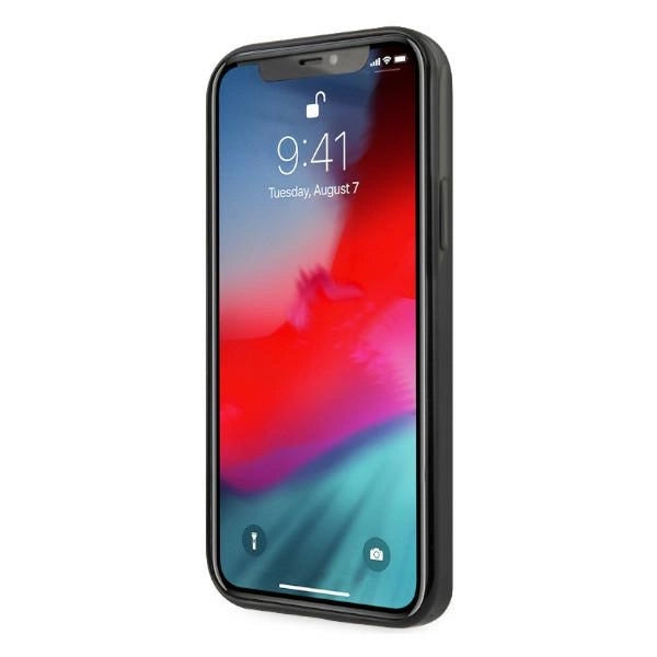 Mercedes MEHCP12LESPBK iPhone 12 Pro Max 6,7" sort/sort hårdkasse Silver Stars mønster