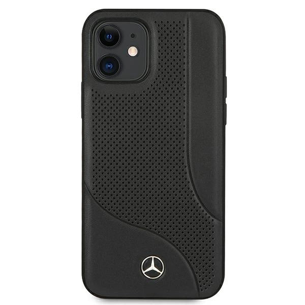 Mercedes MEHCP12SCDOBK iPhone 12 mini 5,4 "sort/sort hårdkasse læder perforeret område
