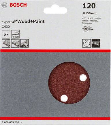 Bosch Expert for Wood and Paint C430 Sandpapirsark Excentriksliber P120 5 stk