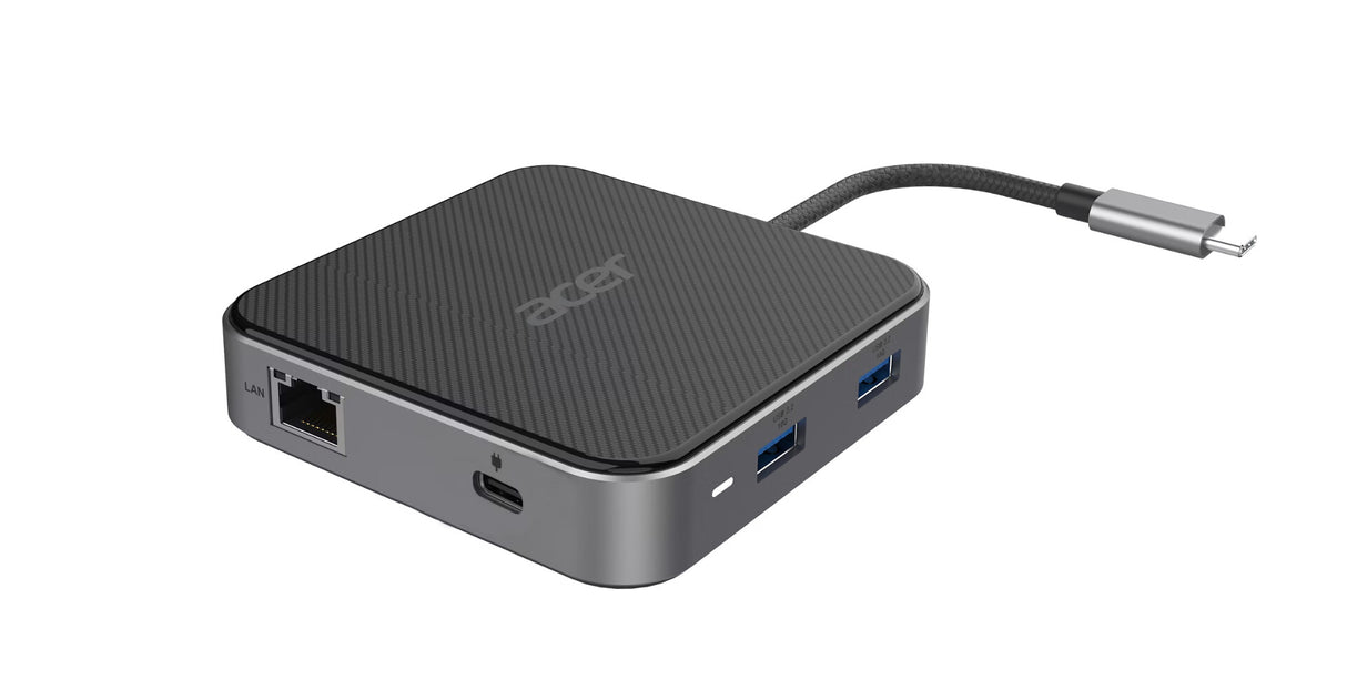 Acer 7-in-1 USB 4 Dongle Ledningsført USB4 Sort, Sølv