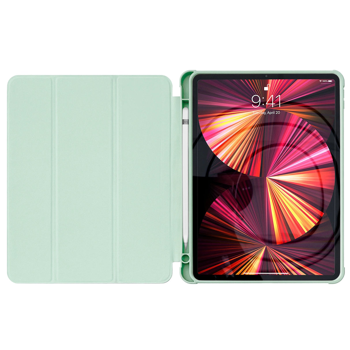 Stand Tablet Case Smart Cover case til iPad Air 2020/2022 med standfunktion grøn