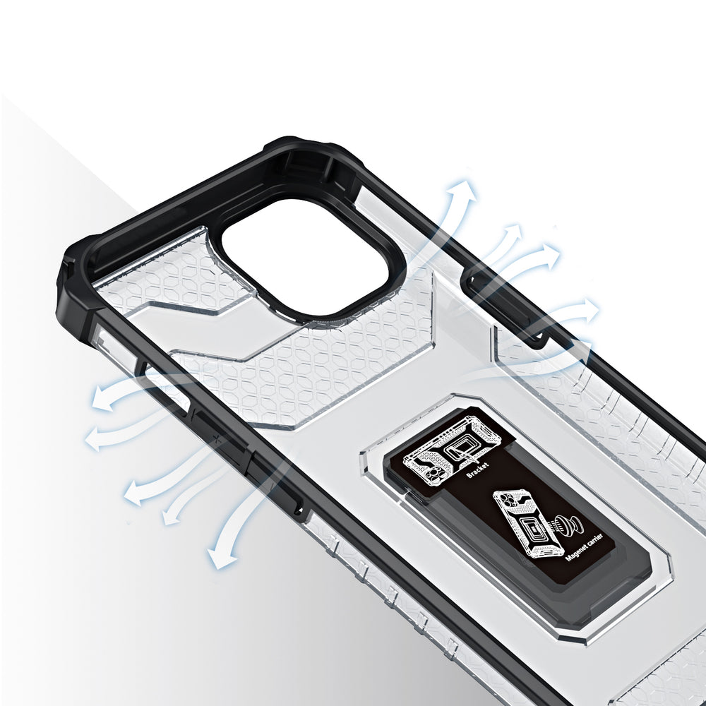 Crystal Ring Case Kickstand Tough Rugged Cover til iPhone 12 mini sort