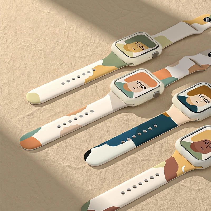 Silicone Strap Moro Watch Armbånd Band til Apple Watch 42 / 44 / 45 / 49 mm - mønster 6