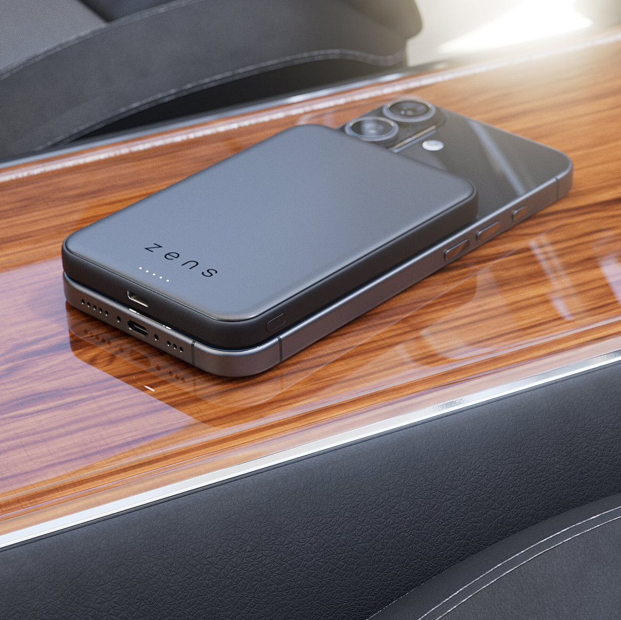 ZENS ZEPP06B/00 powerbank 5000 mAh Trådløs opladning Sort