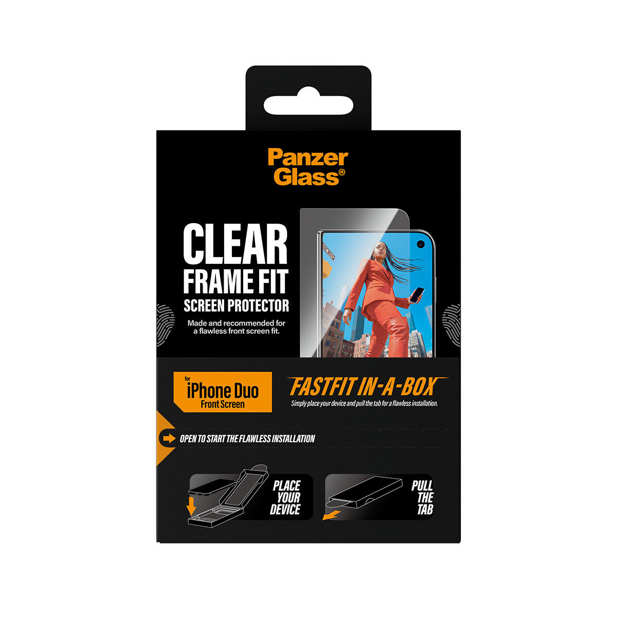 PanzerGlass Apple iPhone Duo UWF w. Fastfit in-a-box (sub-screen)