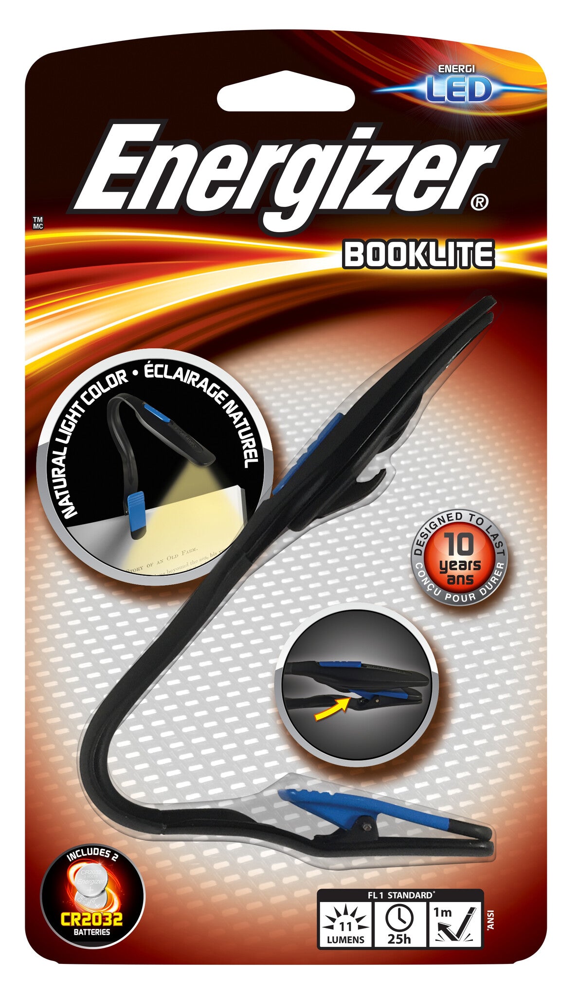 Energizer Booklite LED-lampe Varmt komfortlys