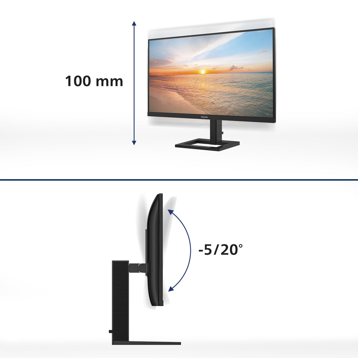Philips 1000 series 27E1N1800AE/00 computerskærm 68,6 cm (27") 3840 x 2160 pixel 4K Ultra HD LED Sort